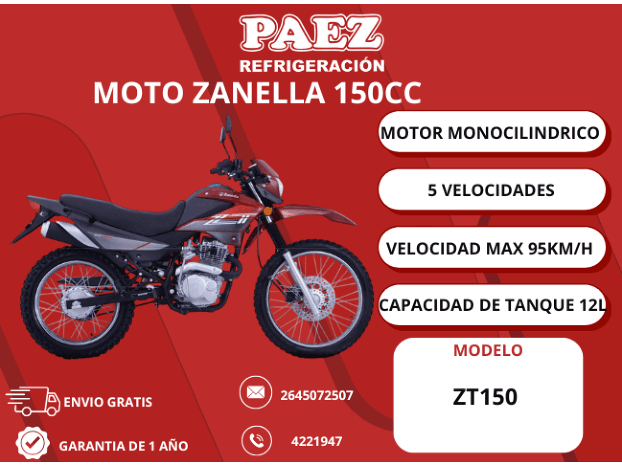 Moto 150cc Zanella Zt150