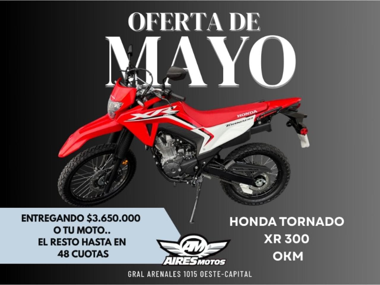 Honda Tornado Xr 300 Modelo 2026 *** Aires Motos *** Financiación Con Dni / Tarjetas De Crédito 24 Meses / Permutas...
