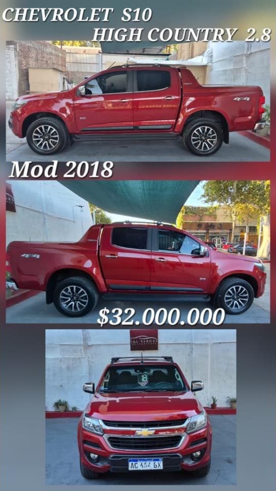 Chevrolet S10 High Country 4x4 Manual, 2018 Permuta Financiación Con Dni Crédito Prendarios Cuotas Fijas Y En Pesos