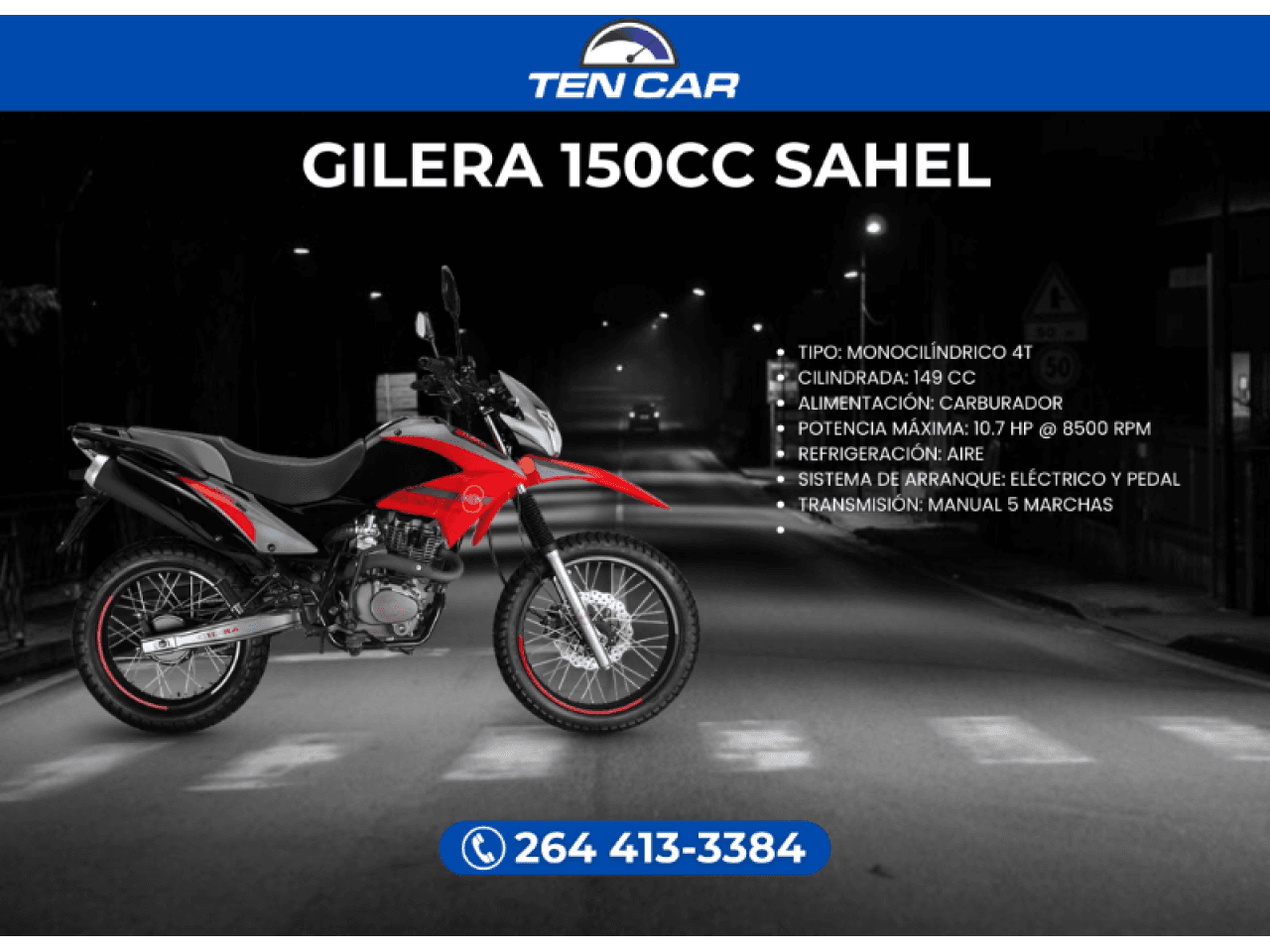 Moto Gilera 150cc Sahel - Llevala Solo Con Tu Dni - (somos Ten Car)