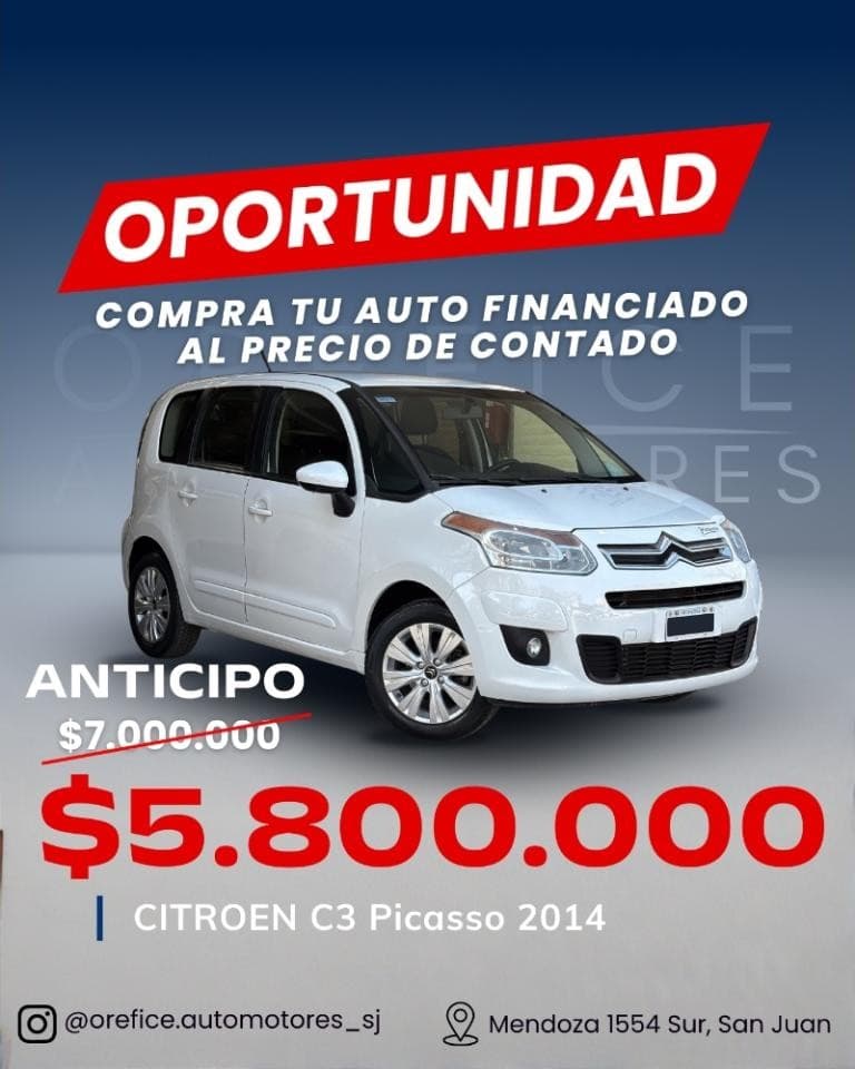 Citroen C3 Picasso 1.6 Vti 115 Tendance 2014 - Anticipo $5.800.000 Y Resto Financiado