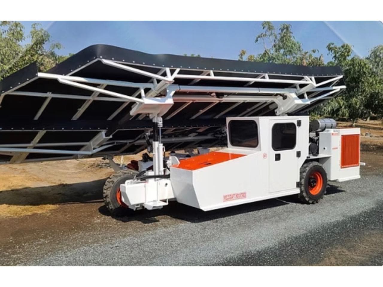 Cosechadora Pistacho Olivos Con Recibidor