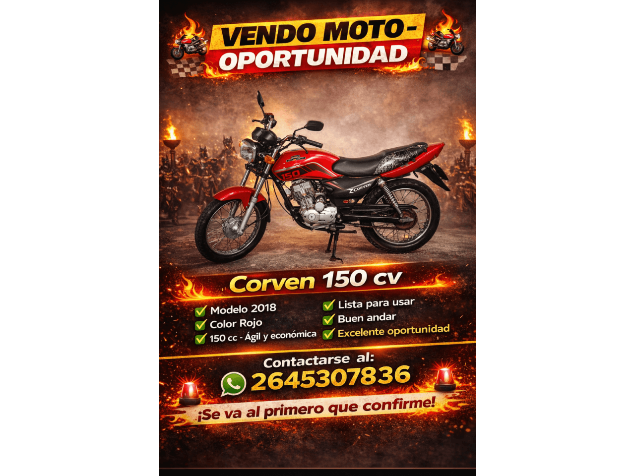 Corven 150 Cc 2018 Contacto 2645307836