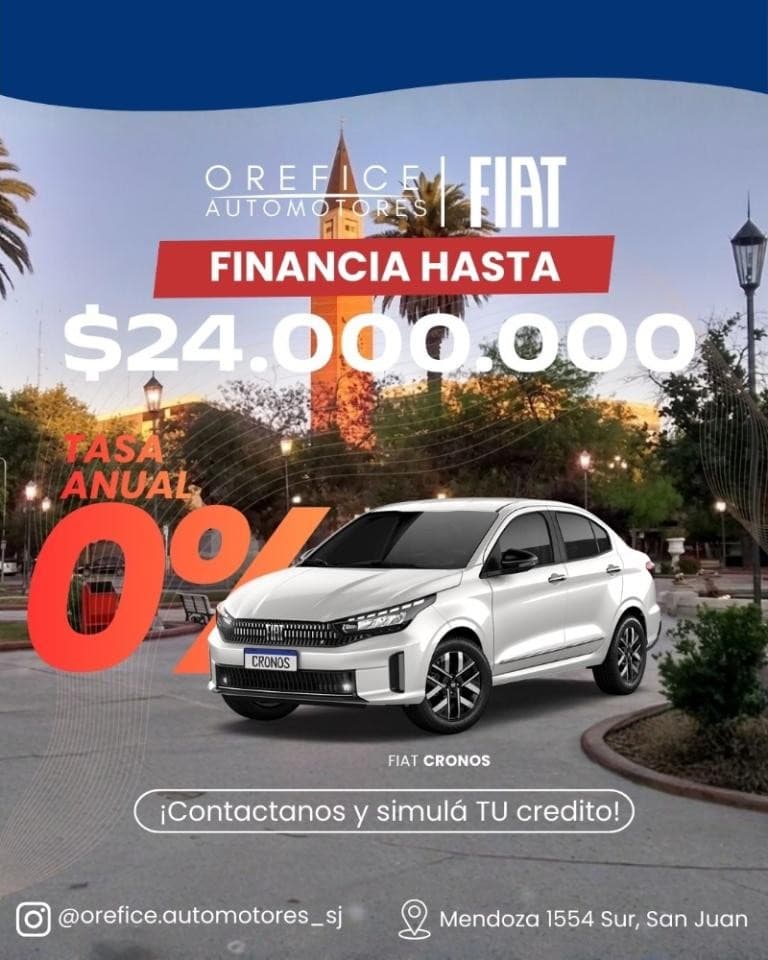 Fiat Cronos 0km 2026 - Financia $24.000.000 Tasa 0%