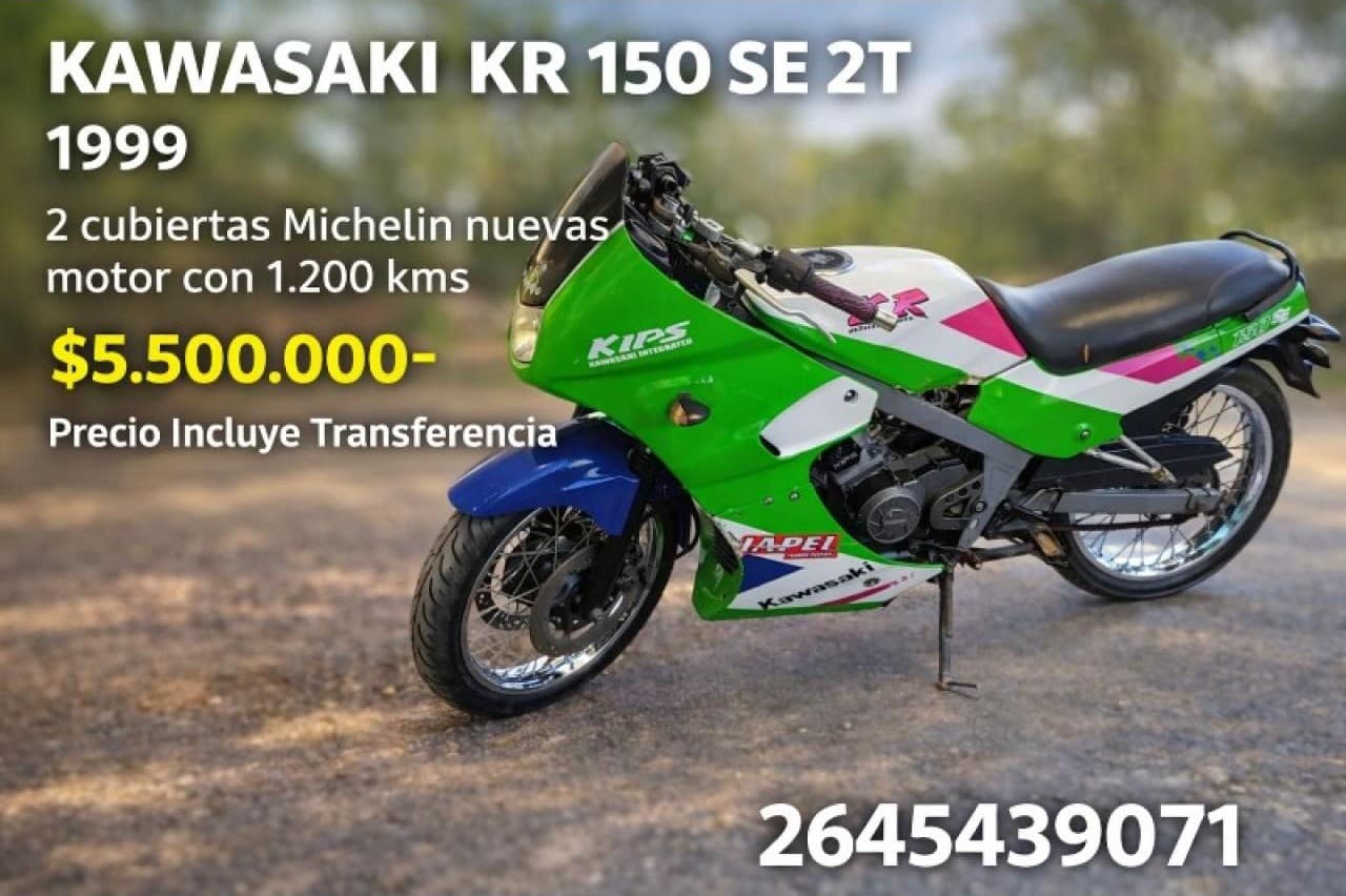 🏍️ Kawasaki Kr 150 2t (1999) - Cubiertas Y Motor Nuevo - Precio Incluye Transferencia ‼️