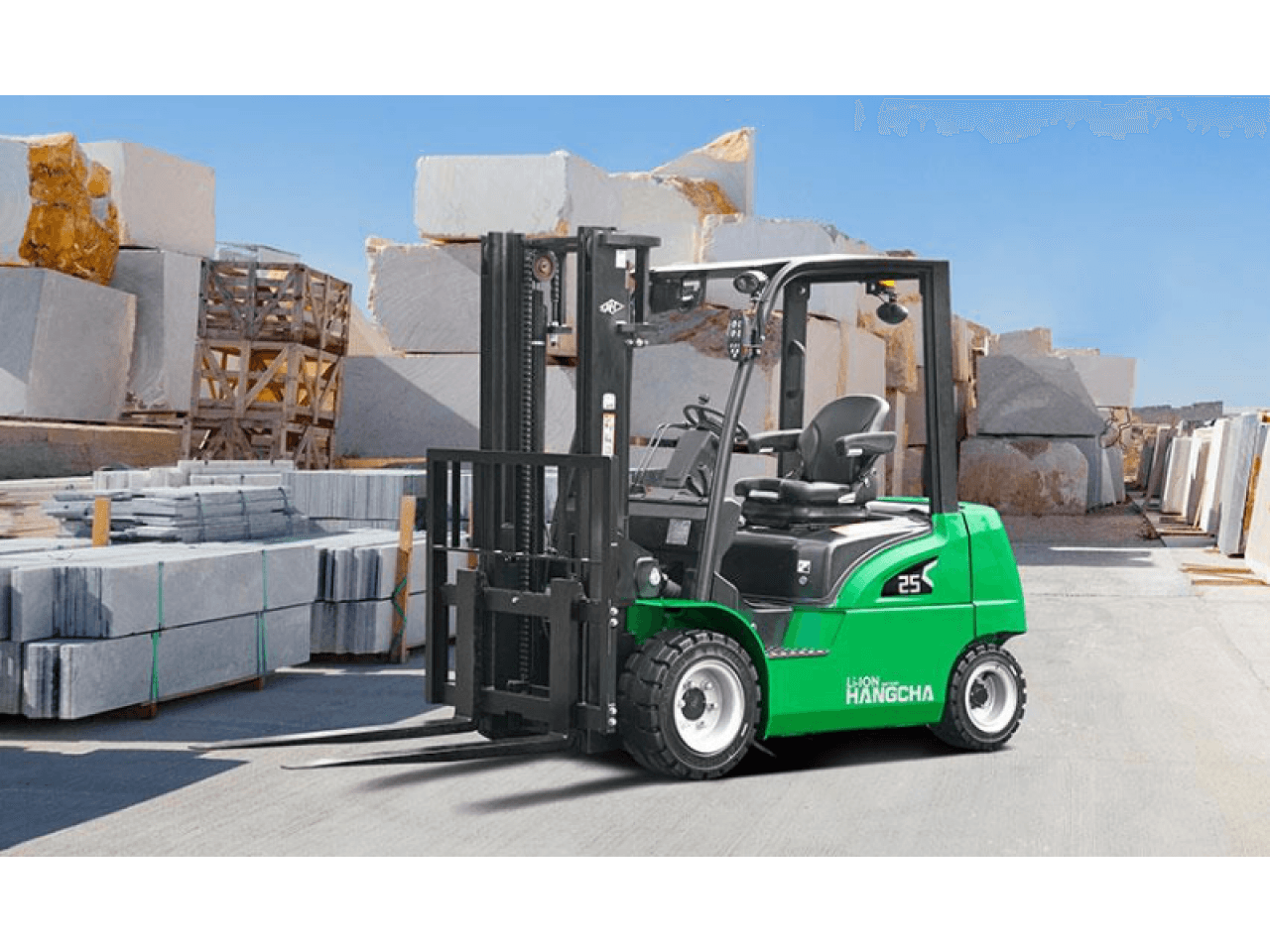 Autoelevador Electrico Hangcha 2.5 Tn Torre Doble 3m - Bateria De Litio 80 V - 0km