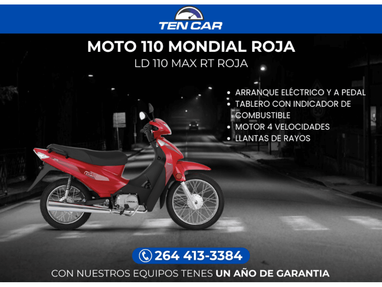 Moto Mondial Ld 110 Rt Roja - Llevala Solo Con Tu Dni -( Somos Tencar)