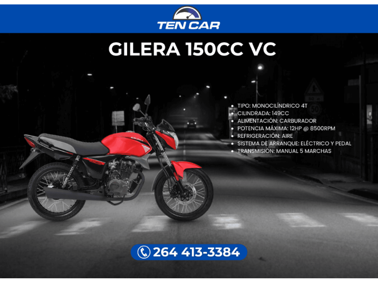 Gilera 150cc Vc - Llevala Solo Con Tu Dni - (somos Ten Car)