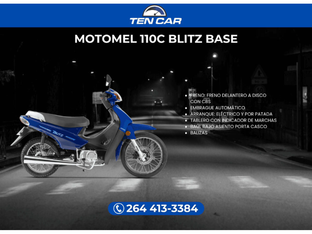 Moto Motomel 110cc Blitz Base - Llevala Solo Con Tu Dni - (somos Ten Car)