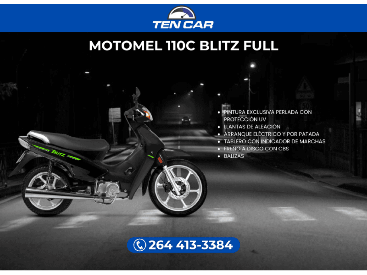 Moto Motomel 110cc Blitz Full - Llevala Solo Con Tu Dni - (somos Ten Car)