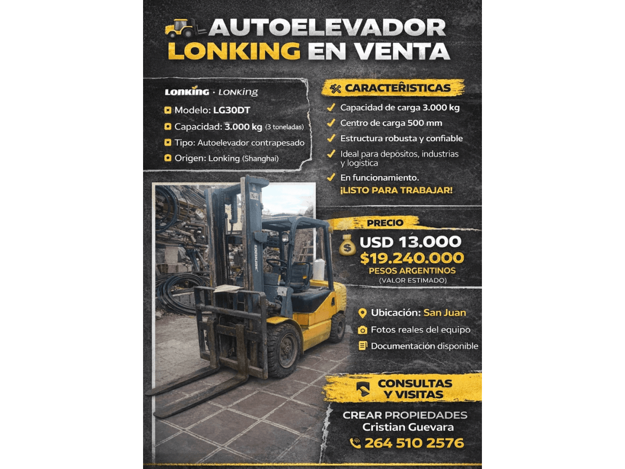 Autoelevador Lonking En Venta