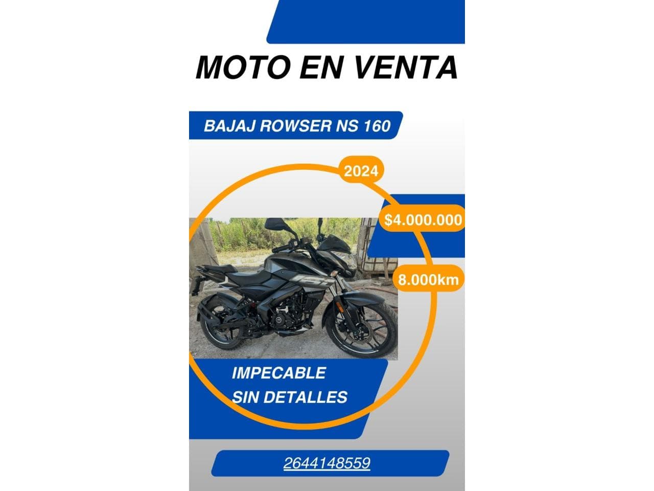 Bajaj Rowser Ns 160 2024 Impecable