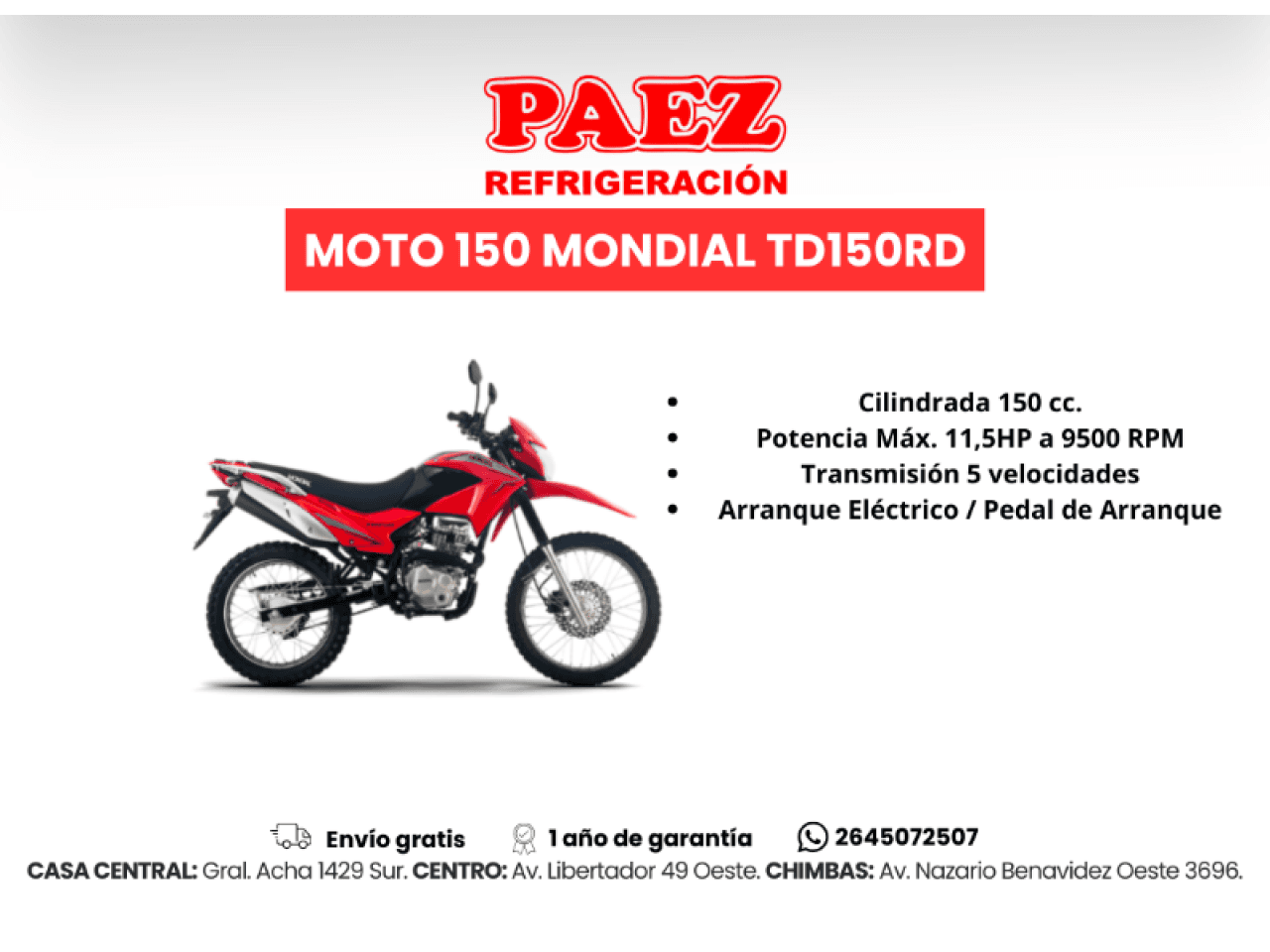 Moto 150 Mondial Td150rd