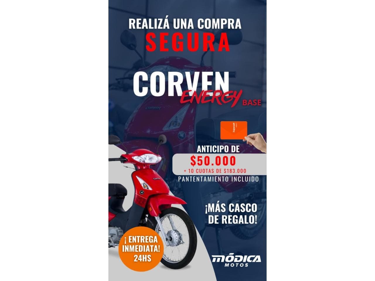Promocion Corven Energy 110 Base 2026 0km - Patentada Con Casco De Regalo