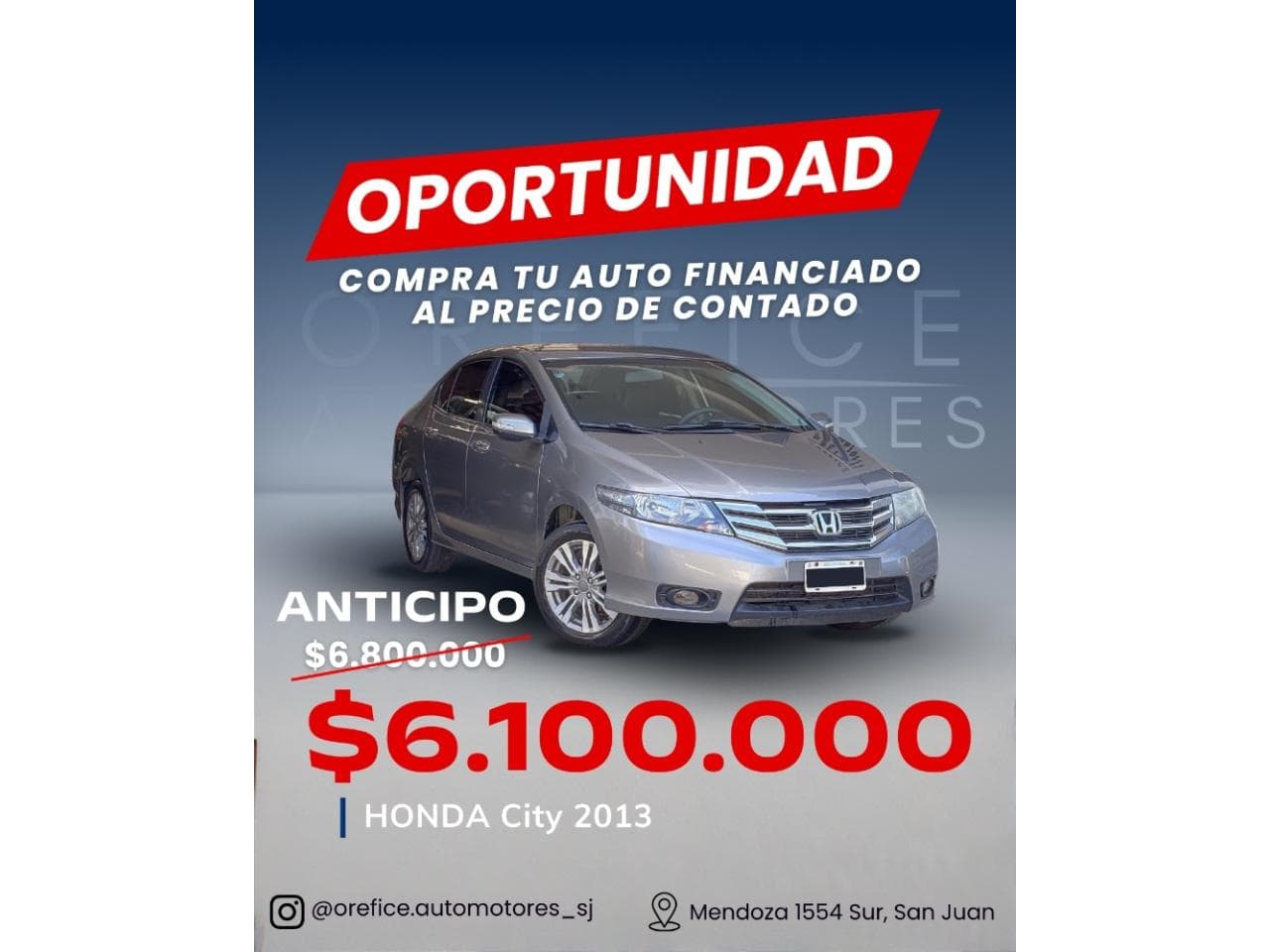 Honda City Exl Mt 2013 - Anticipo $6.100.000 Y Resto Financiado