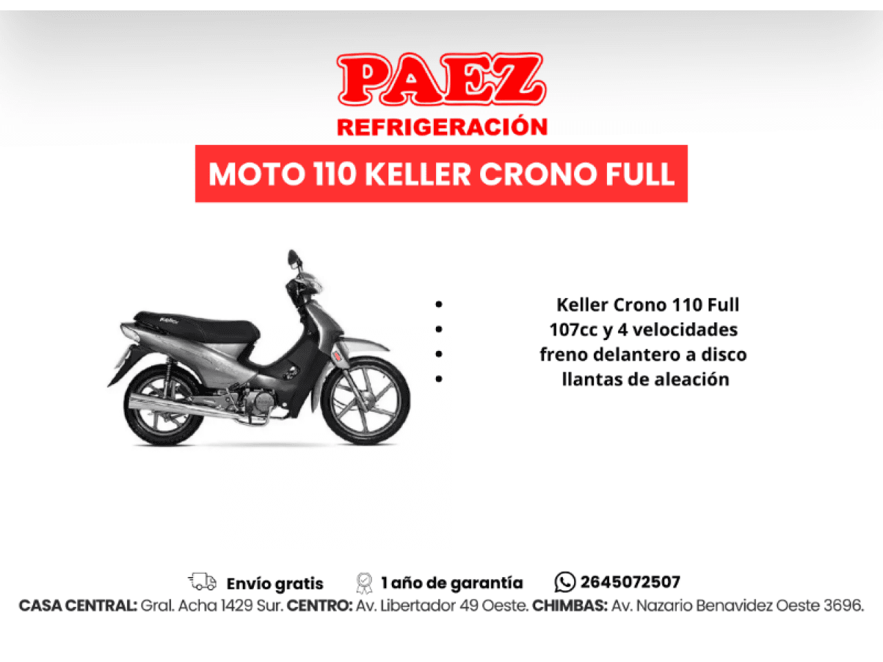 Moto 110 Keller Crono Full